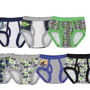 BOYS STAR WARS MANDALORIAN 7 PACK BRIEF UNDERWEAR SIZE 2T-3T